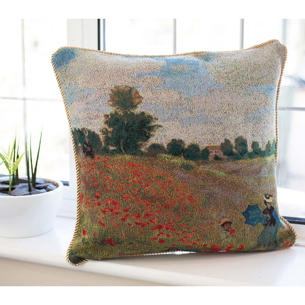 Monet Poppy Field - Cushion Cover Art 45cm*45cm-1