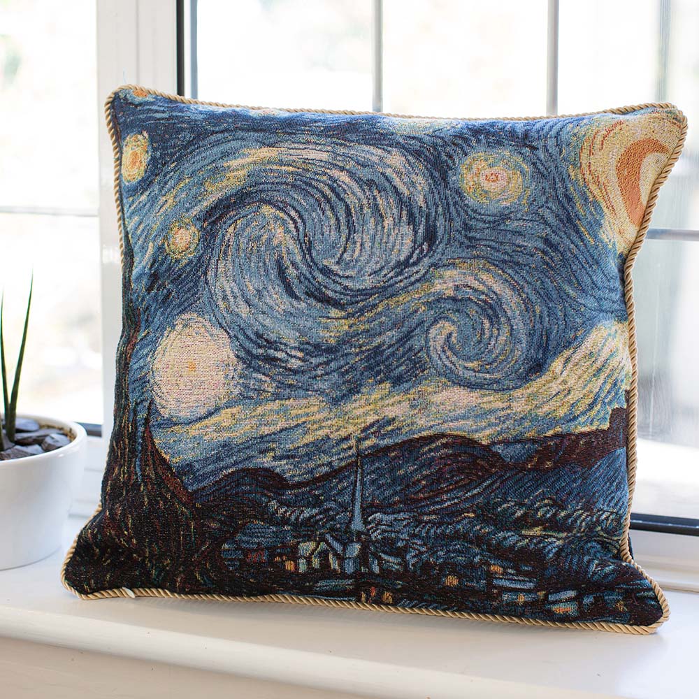 Van Gogh Starry Night - Cushion Cover Art 45cm*45cm-1