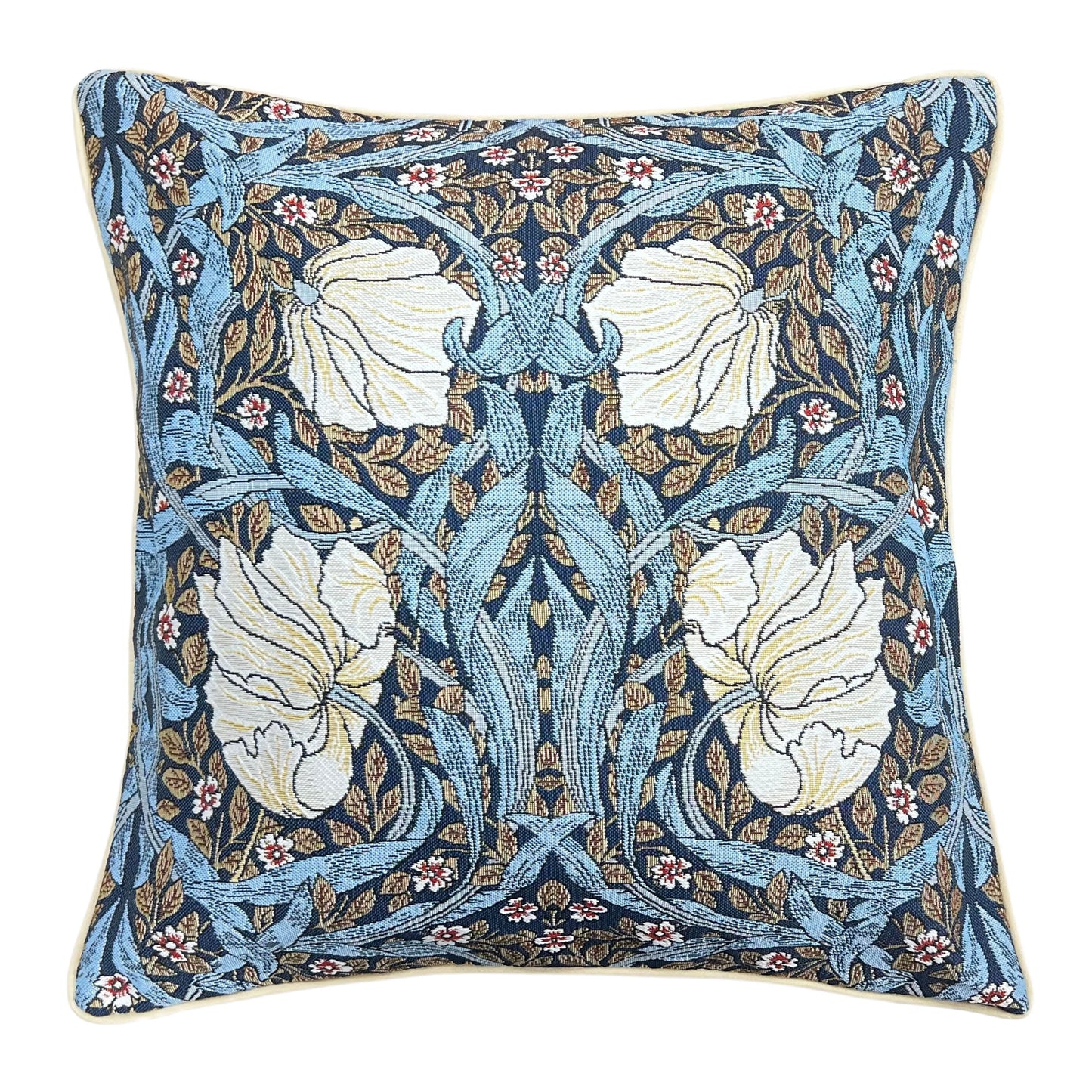 William Morris Pimpernel and Thyme Blue - Panelled Cushion Cover 45cm*45cm-0