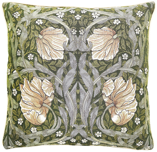 William Morris Pimpernel and Thyme Green - Panelled Cushion Cover 45cm*45cm-0