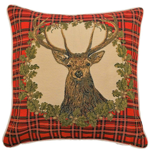 Stag Tartan - Panelled Cushion Cover-0