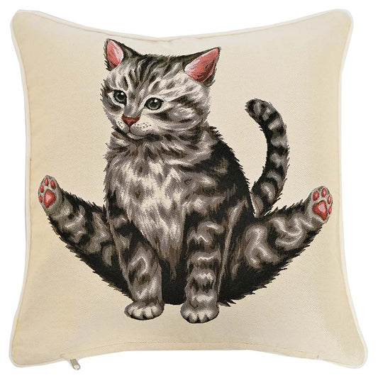 Yoga Cat - Panelled Cushion Cover 45cm*45cm-0