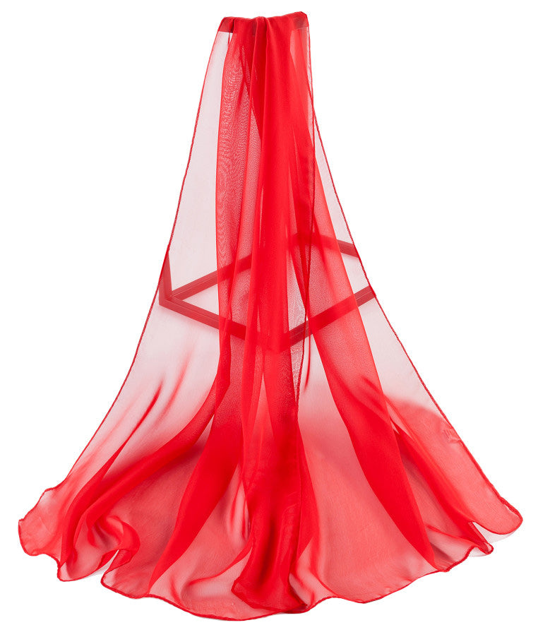 Red - Plain Chiffon-4