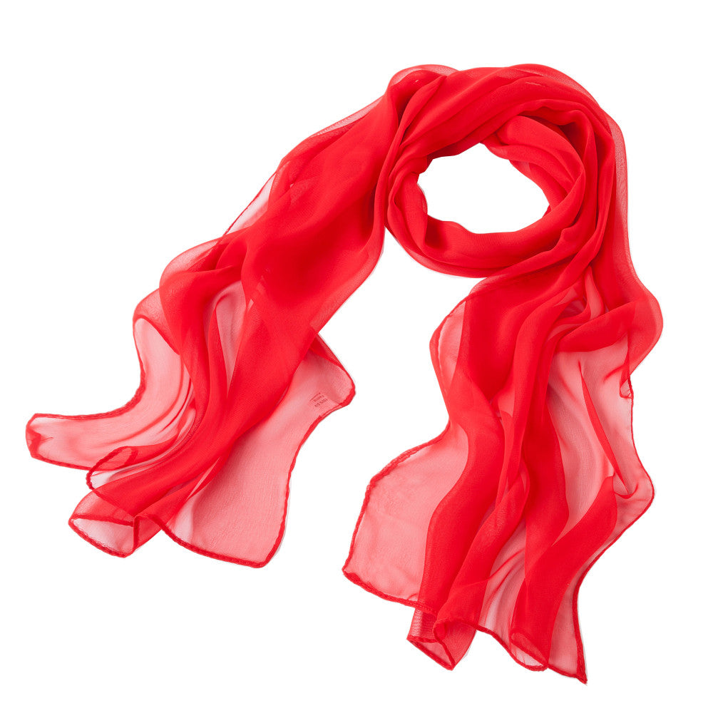 Red - Plain Chiffon-0