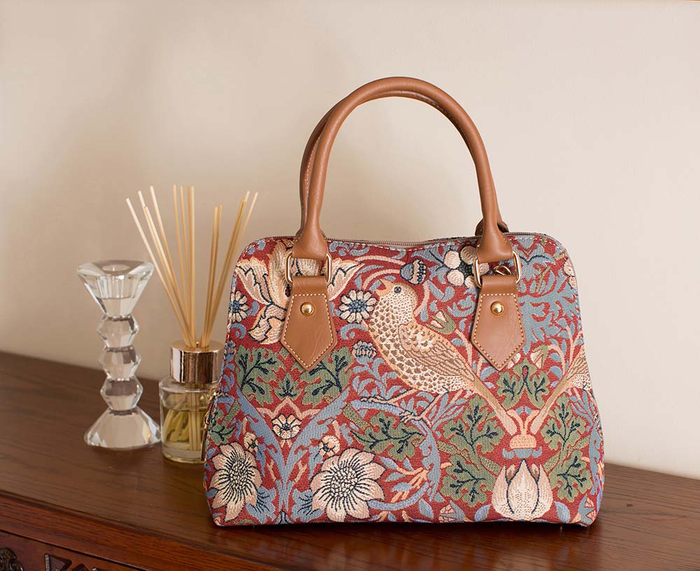 William Morris Strawberry Thief Red - Convertible Bag-4