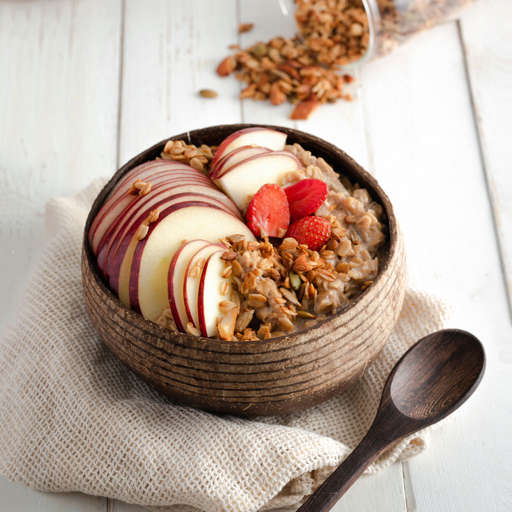 Patterned Coconut Bowl & Spoon Single Set-1