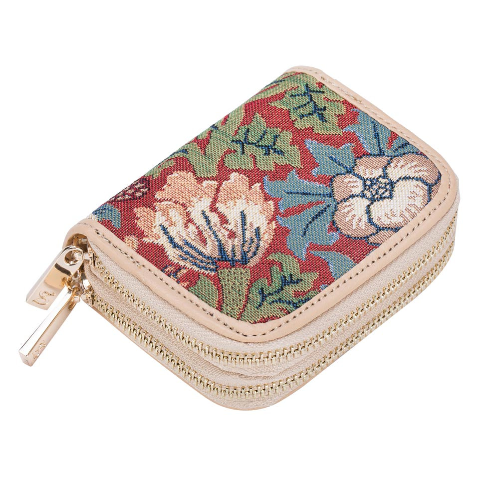 William Morris Strawberry Thief Red - Double Zip Purse-1