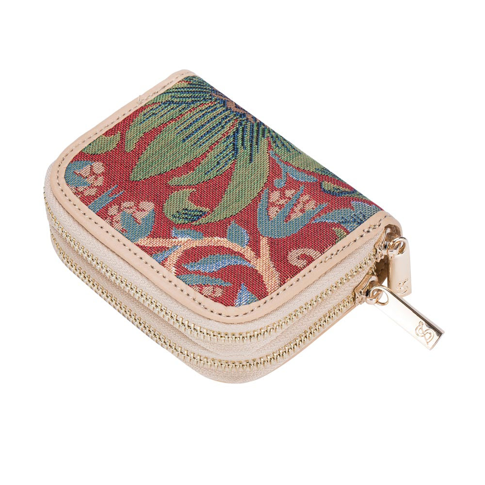 William Morris Strawberry Thief Red - Double Zip Purse-2