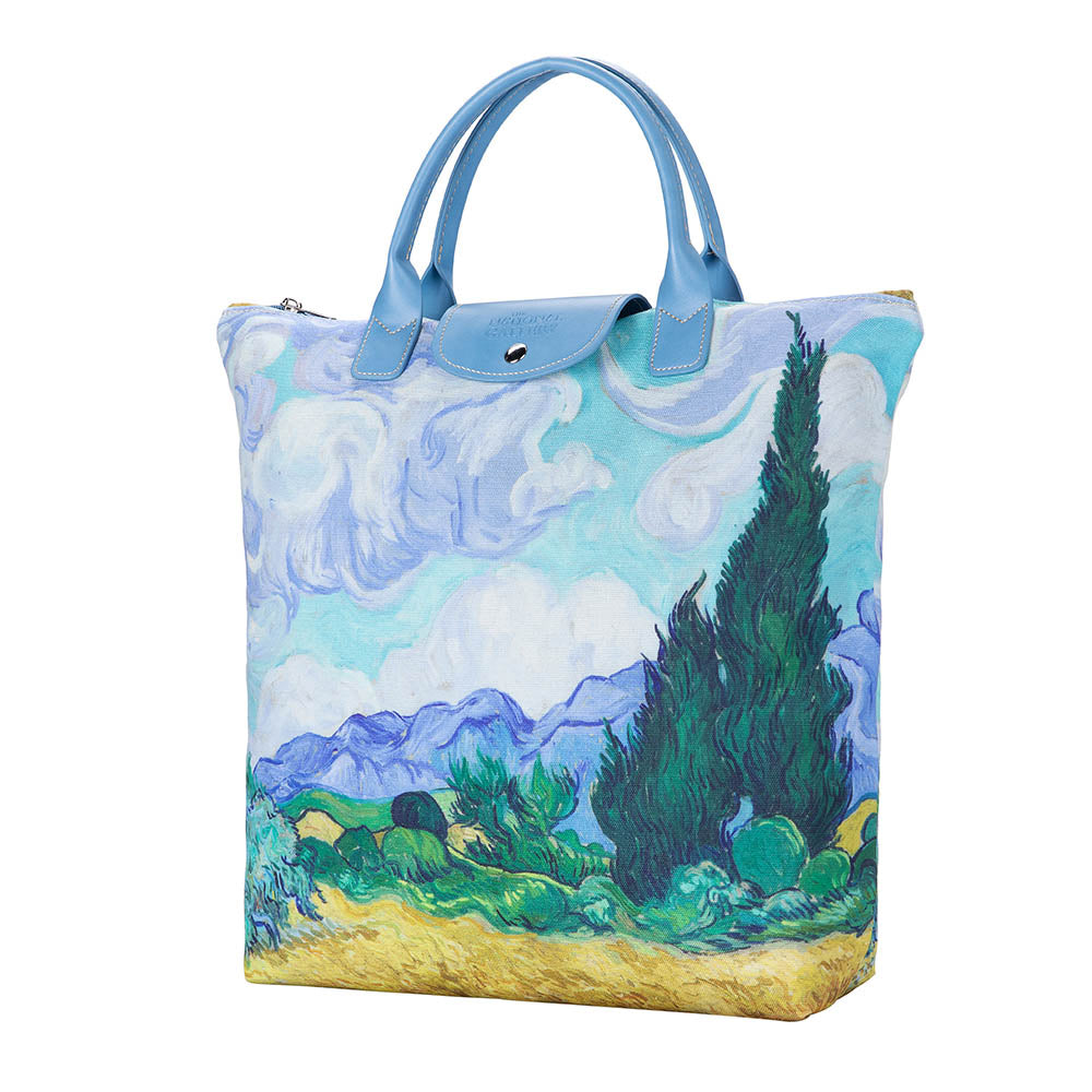 Van Gogh Wheatfield with Cypresses - Art Foldaway Bag-6