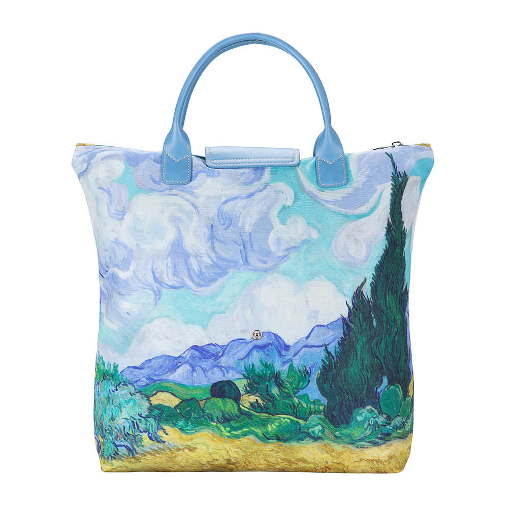 Van Gogh Wheatfield with Cypresses - Art Foldaway Bag-1