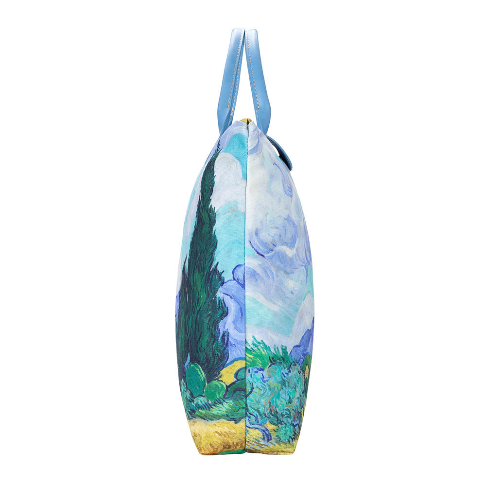 Van Gogh Wheatfield with Cypresses - Art Foldaway Bag-5