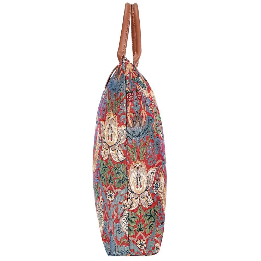 William Morris Strawberry Thief Red - Foldaway Bag-3