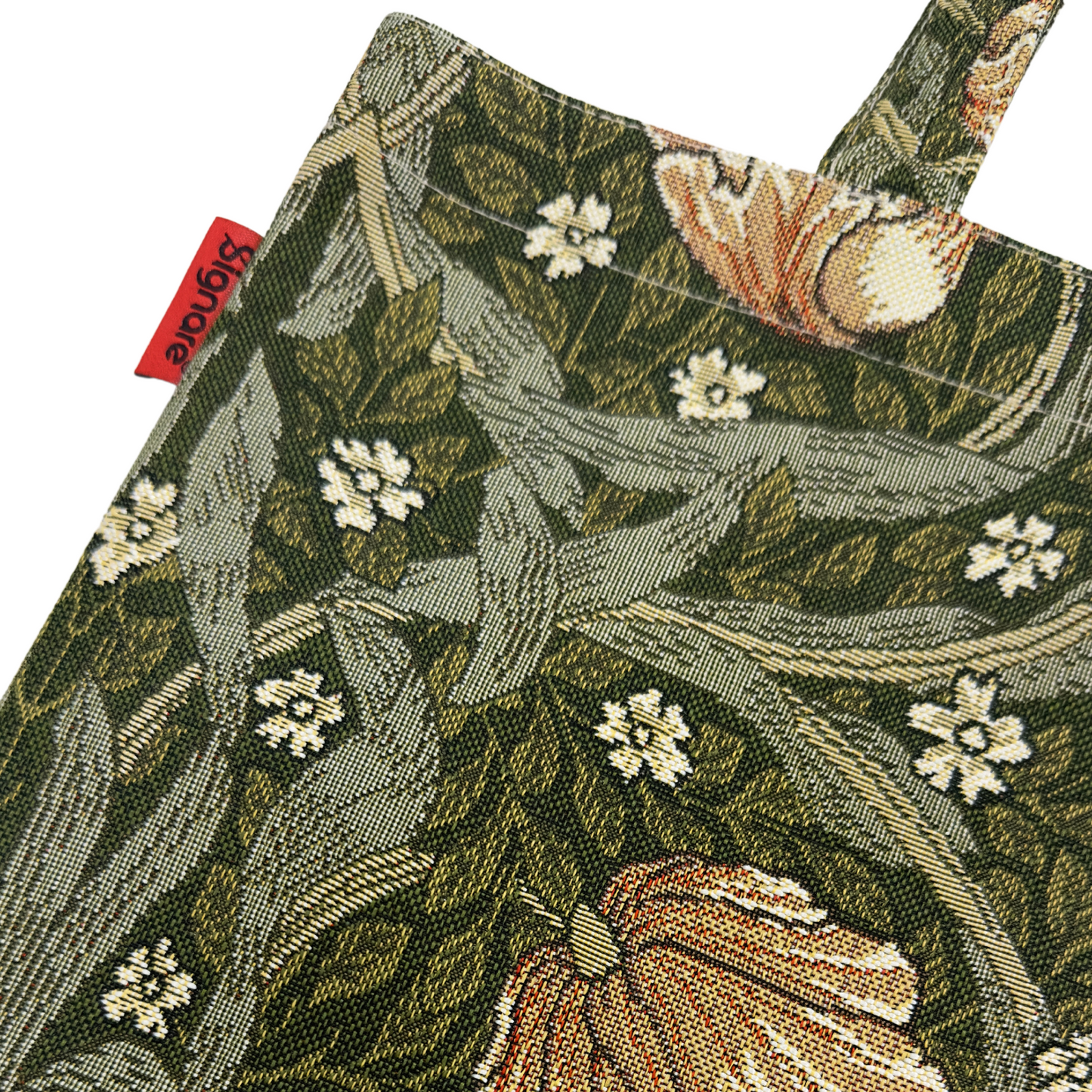 William Morris Pimpernel and Thyme Green - Flat Bag-2