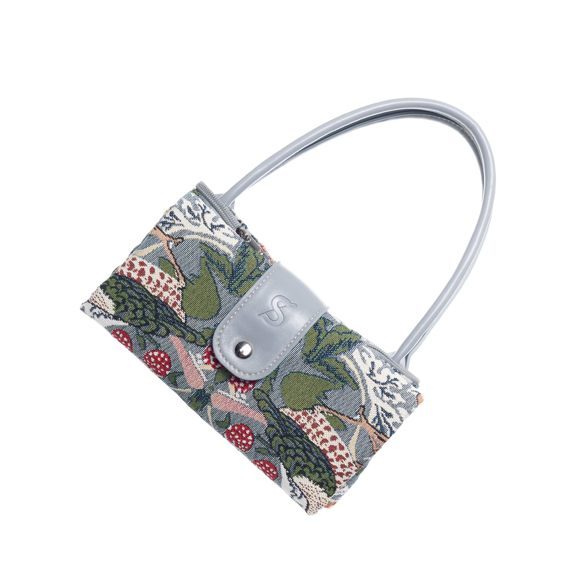 V&A Licensed Strawberry Thief Grey - Folding Bag-1