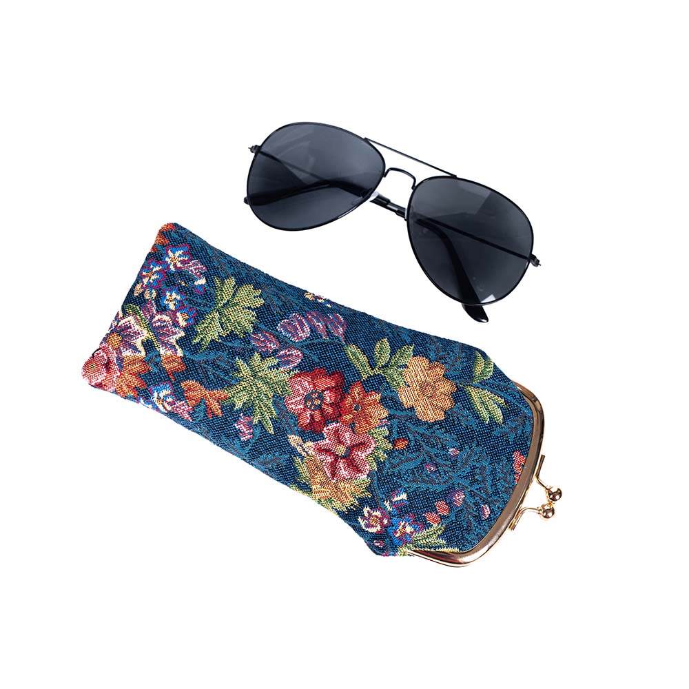 V&A Licensed Flower Meadow Blue - Glasses Pouch-2