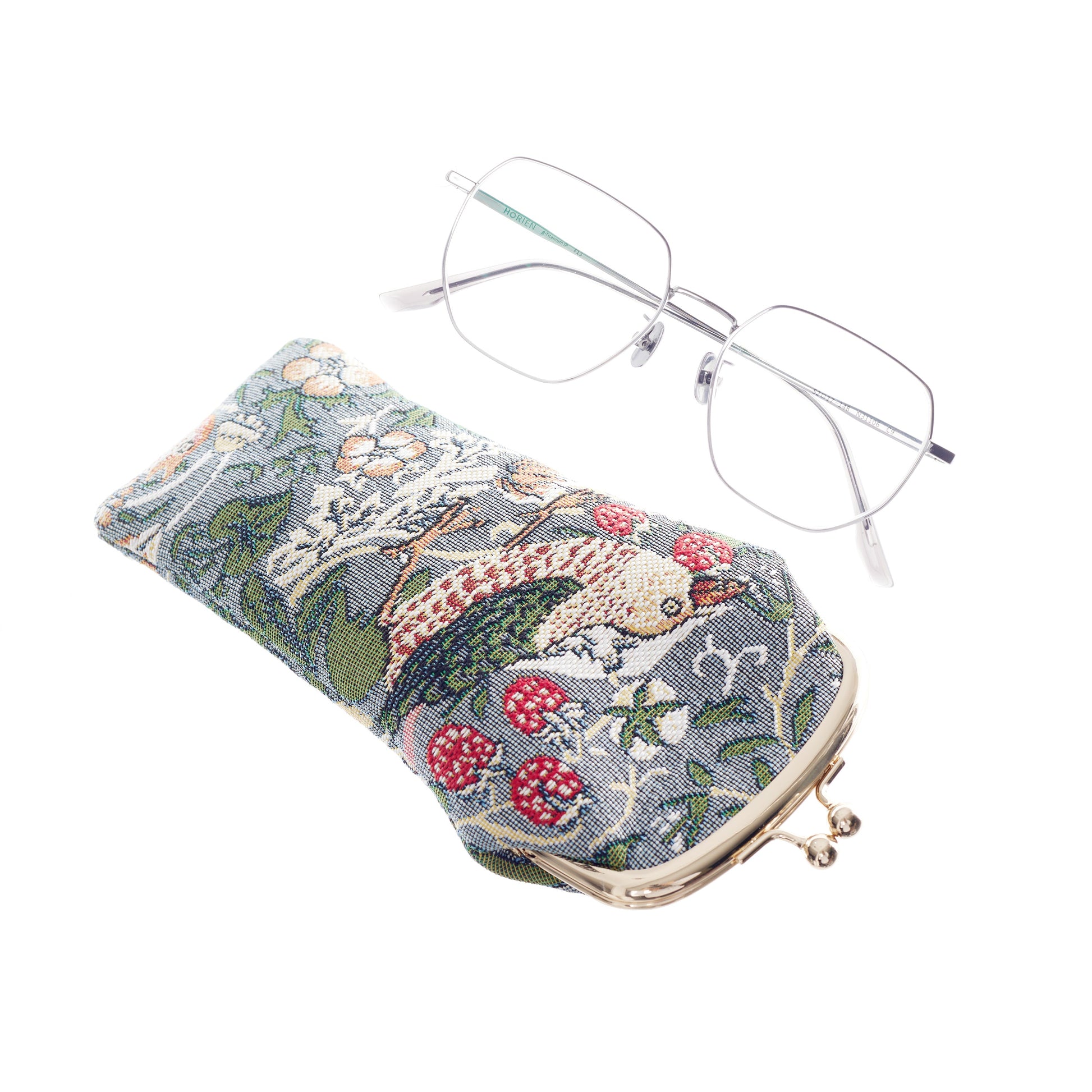 V&A Licensed Strawberry Thief Grey - Glasses Pouch-3
