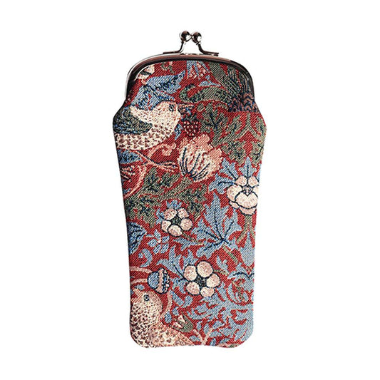 William Morris Strawberry Thief Red - Glasses Pouch-0