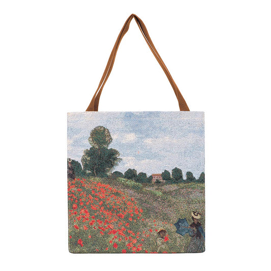 Monet Poppy Field - Gusset Bag-0