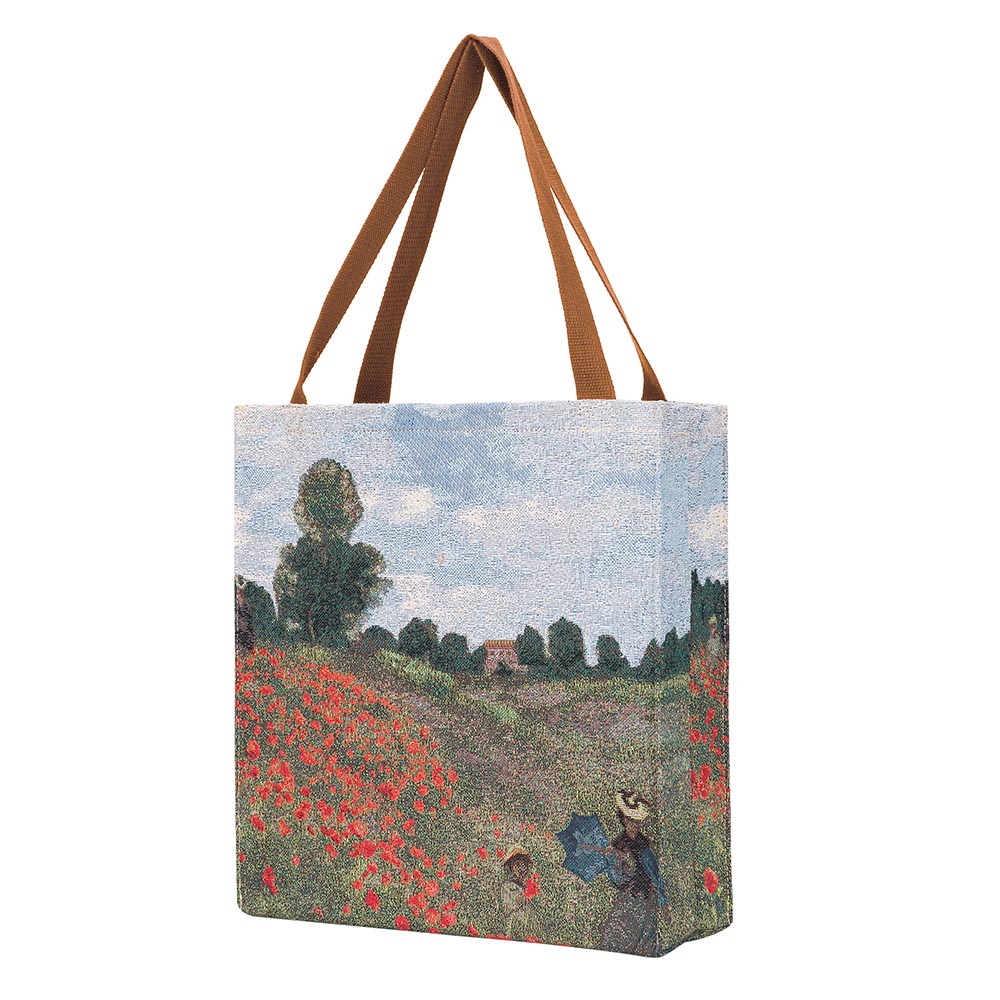 Monet Poppy Field - Gusset Bag-1