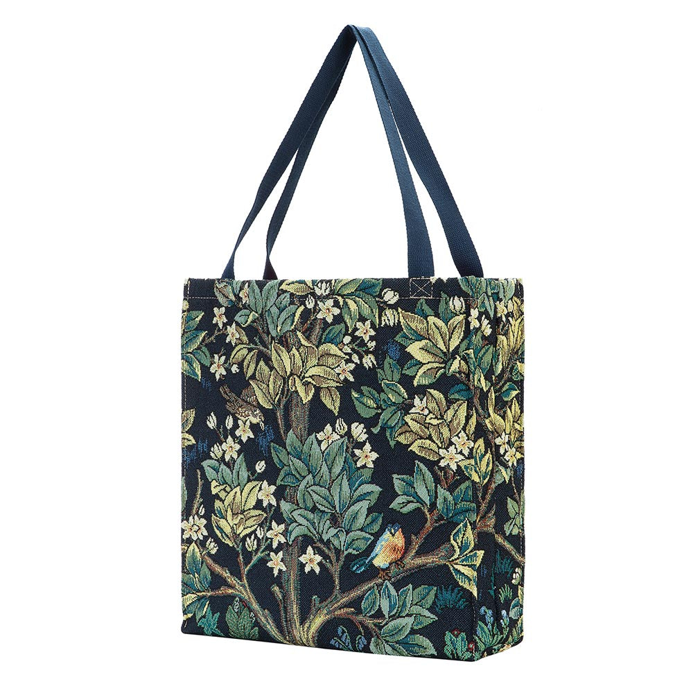 William Morris Tree of Life Blue - Gusset Bag-1