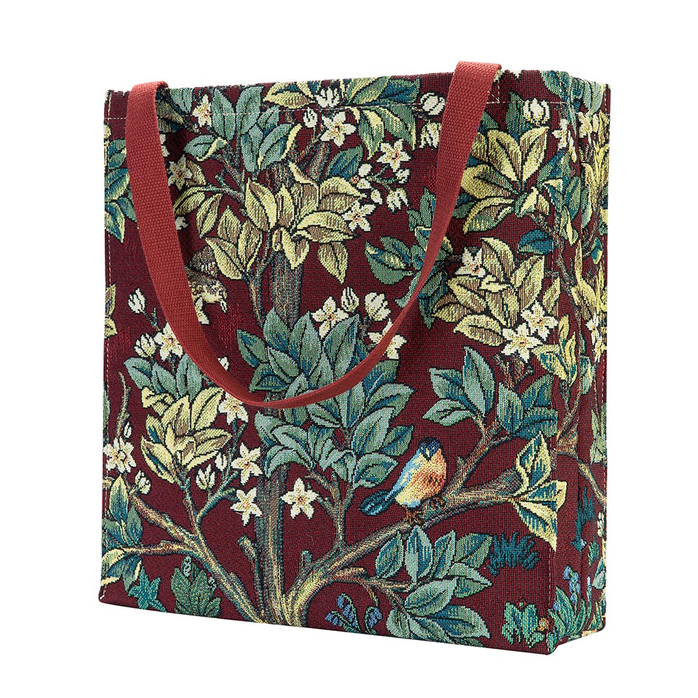 William Morris Tree of Life Red - Gusset Bag-2