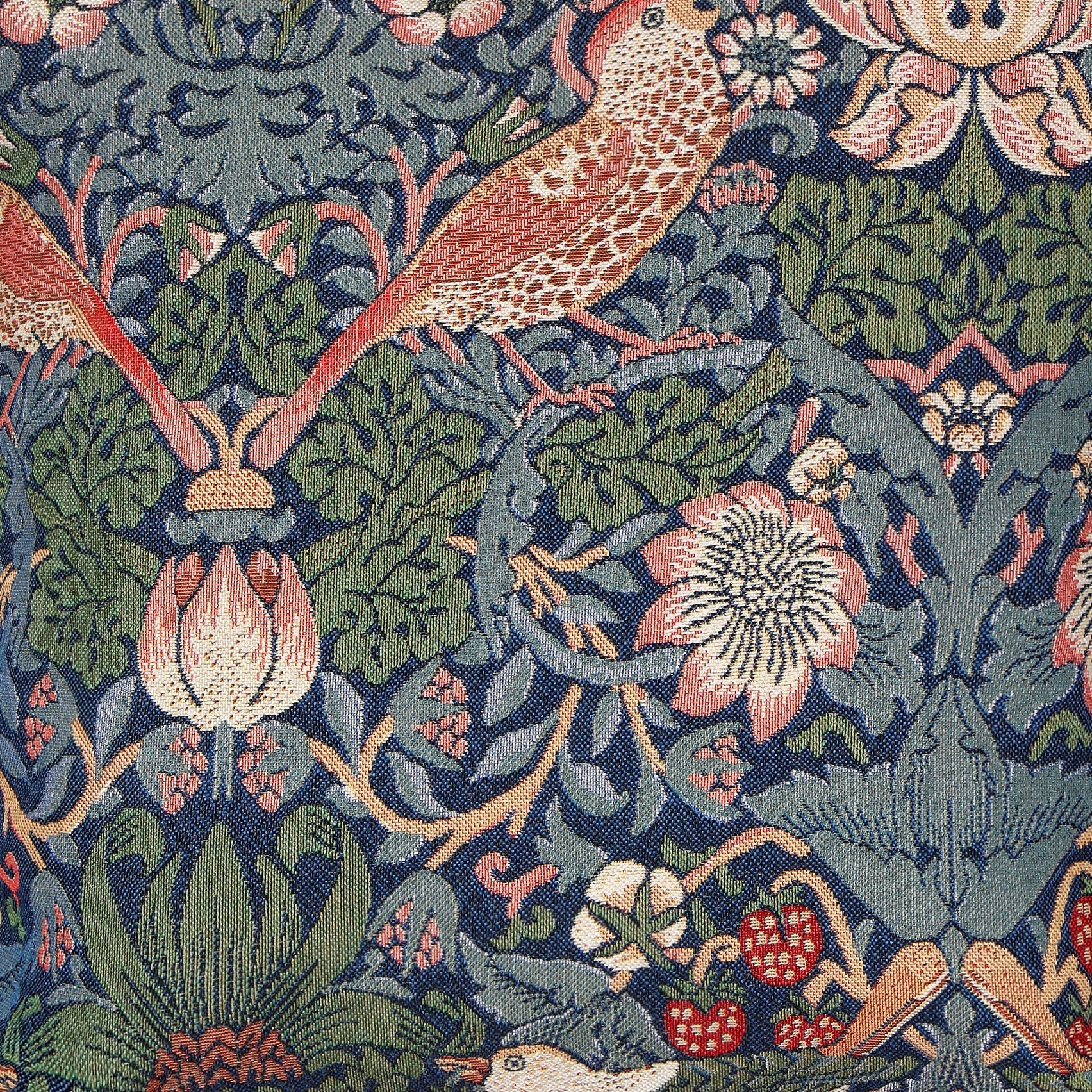William Morris Strawberry Thief Blue - Fabric for Upholstery-0