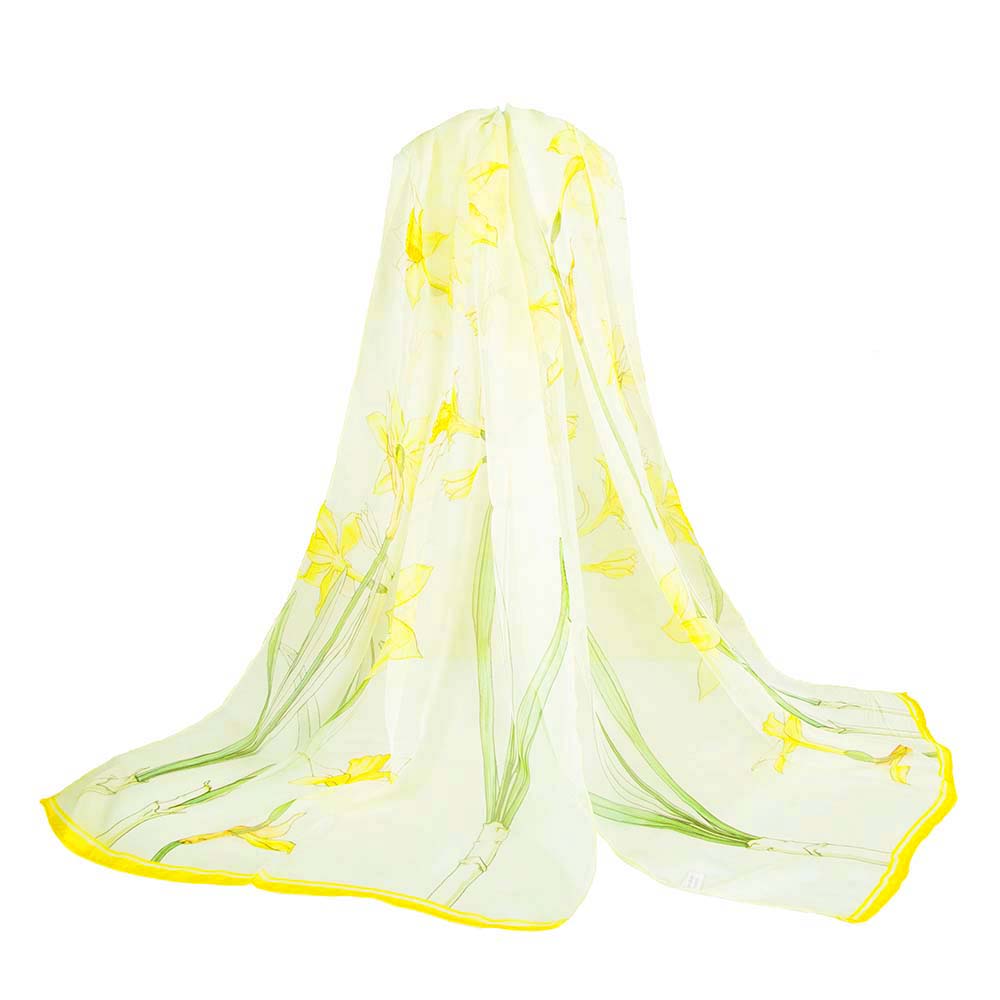Daffodils - 100% Pure Silk Scarf-1