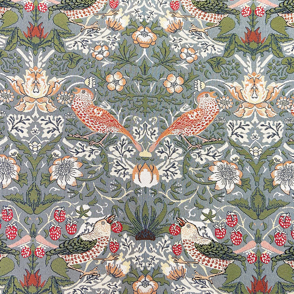 William Morris Strawberry Thief Grey - Fabric for Upholstery-0