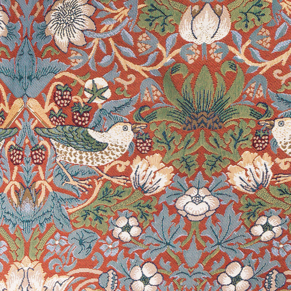 William Morris Strawberry Thief Red - Fabric for Upholstery-0