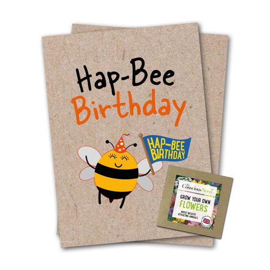 Hap-bee Birthday - Eco Kraft Greeting Card-0