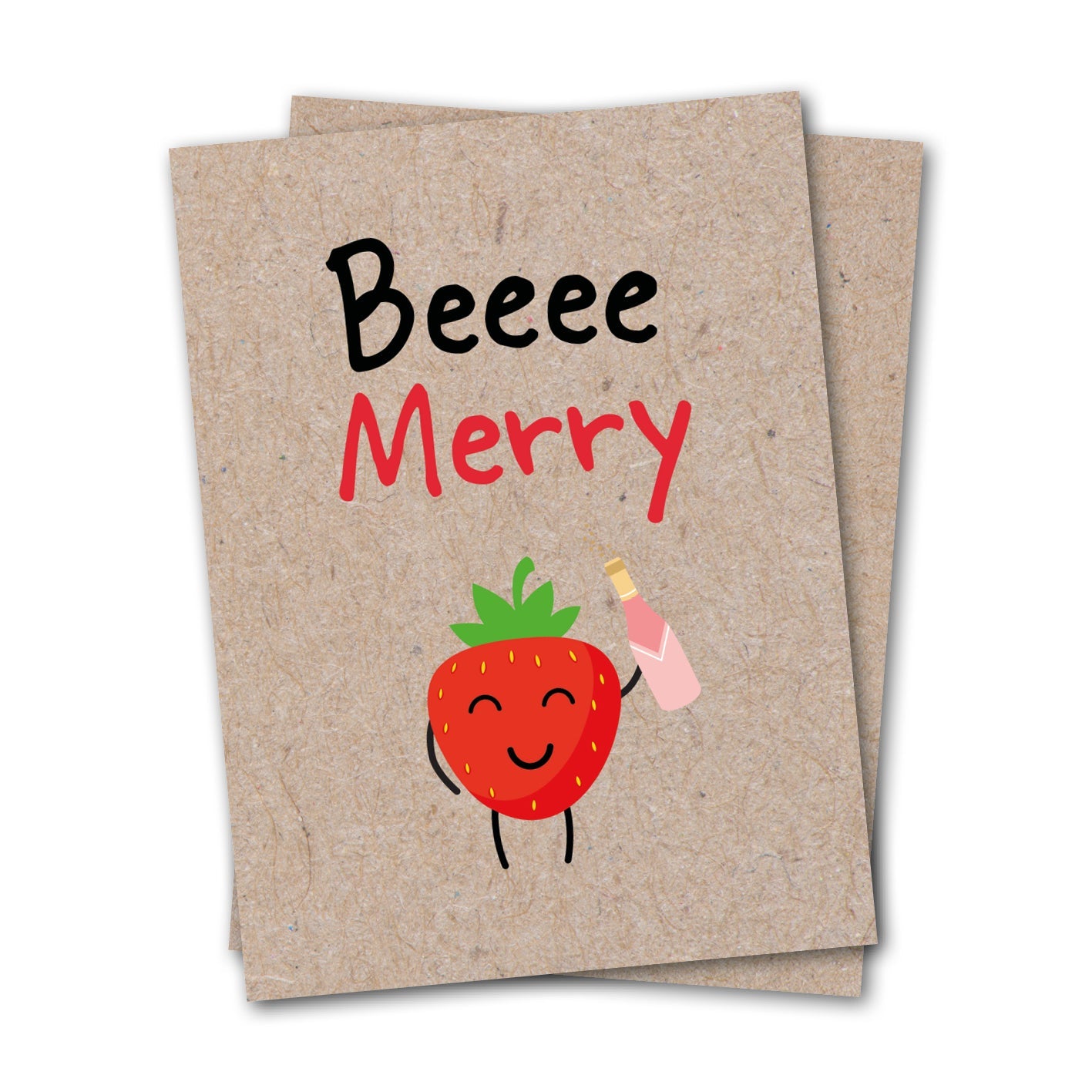 Beeee Merry - Eco Kraft Greeting Card-1