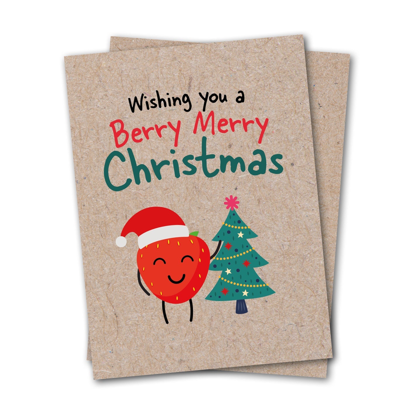 Berry Merry Christmas - Eco Kraft Greeting Card-1