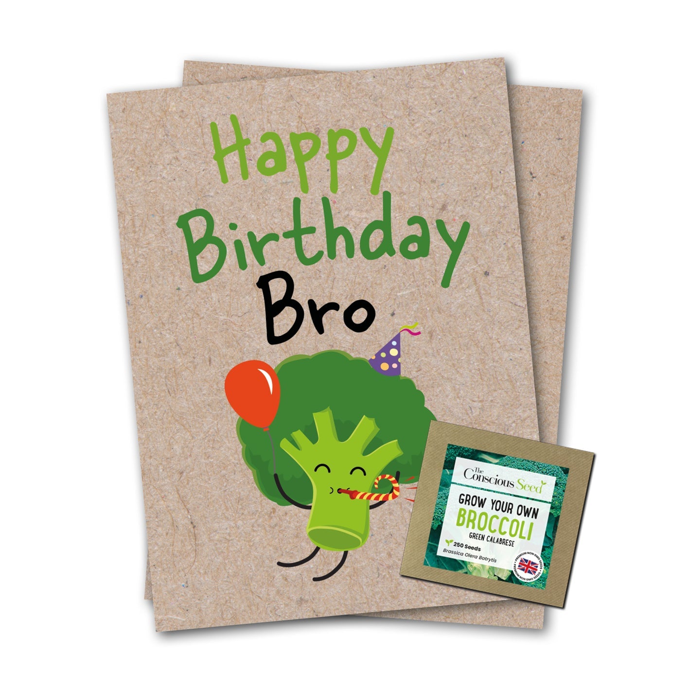 Happy Birthday Bro - Eco Kraft Greeting Card-0