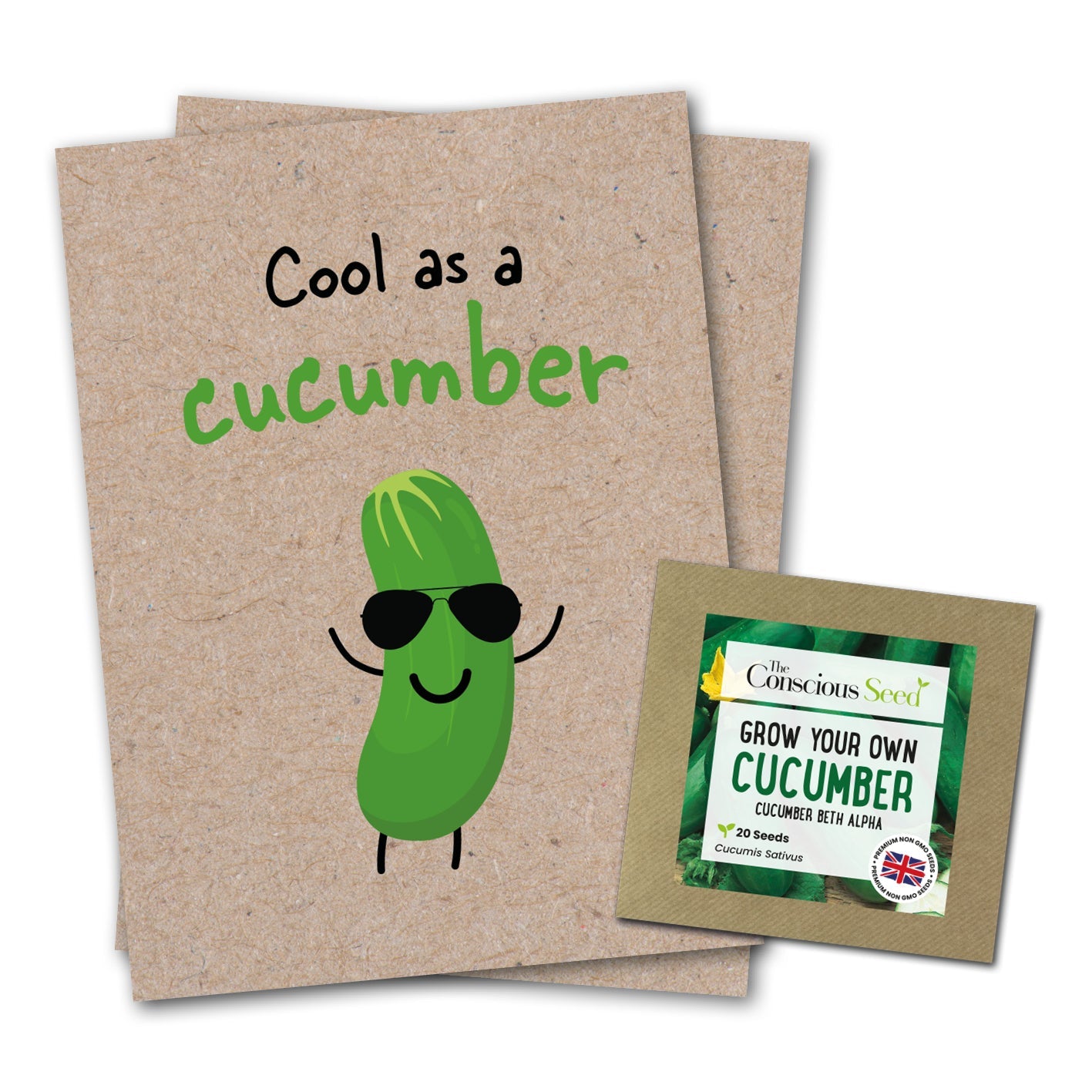 Cool As A Cucumber - Eco Kraft Greeting Card-0