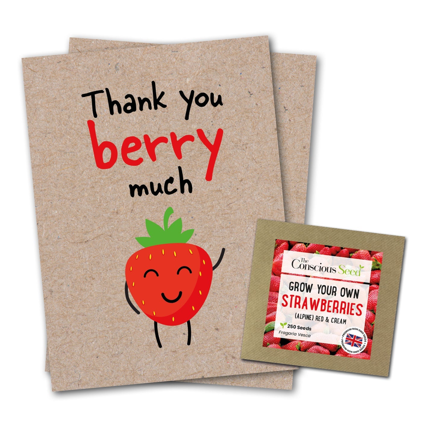 Thank You Berry Much - Eco Kraft Greeting Card-0