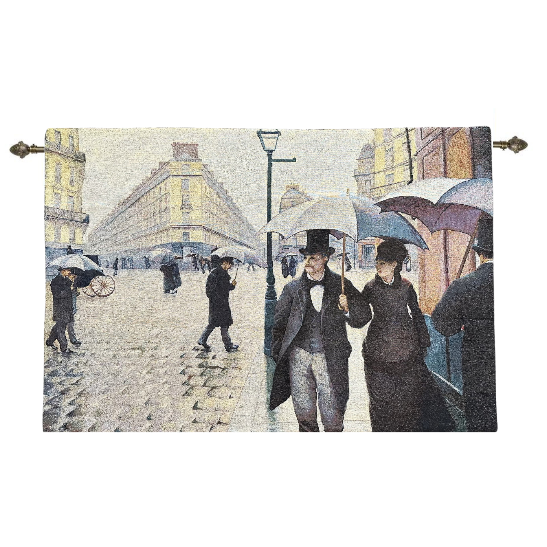 G Caillebotte Paris Street - Wall Hanging 123cm x 84cm (120 rod)-0