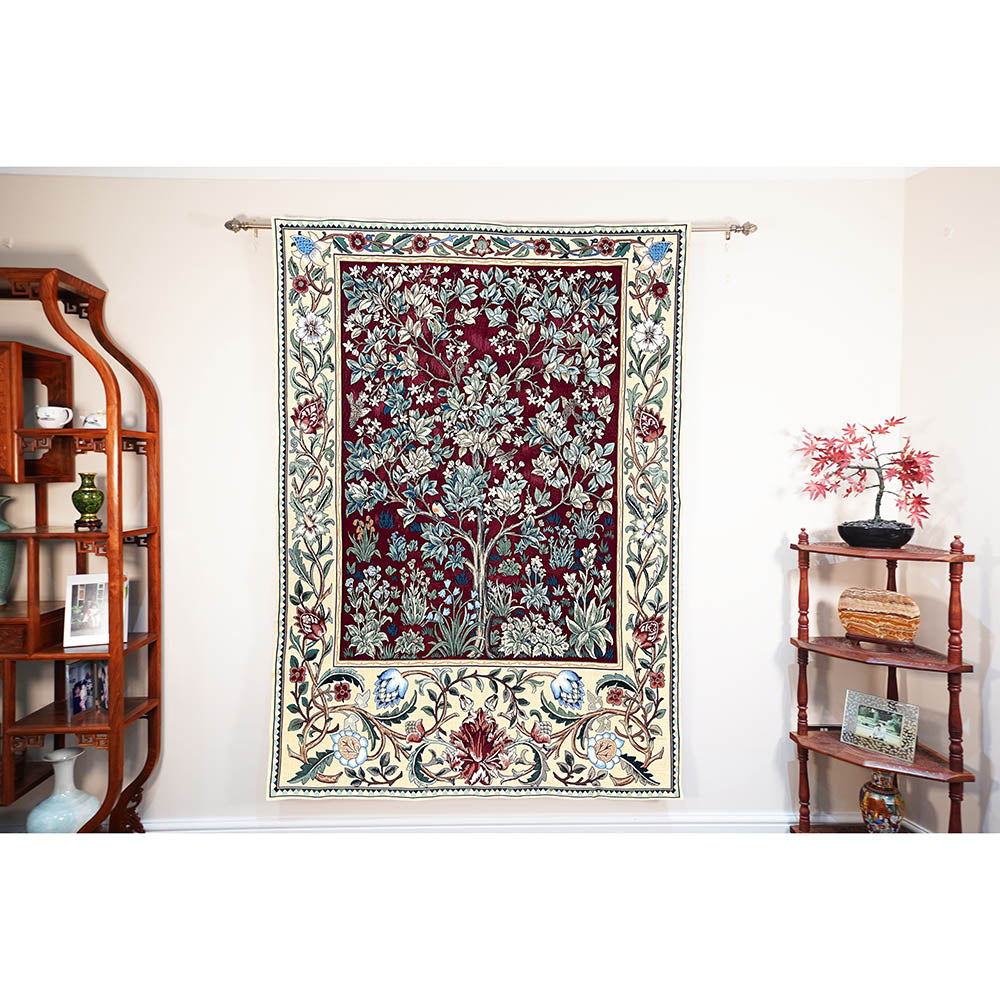 William Morris Tree of Life Red - Wall Hanging in 3 sizes-5