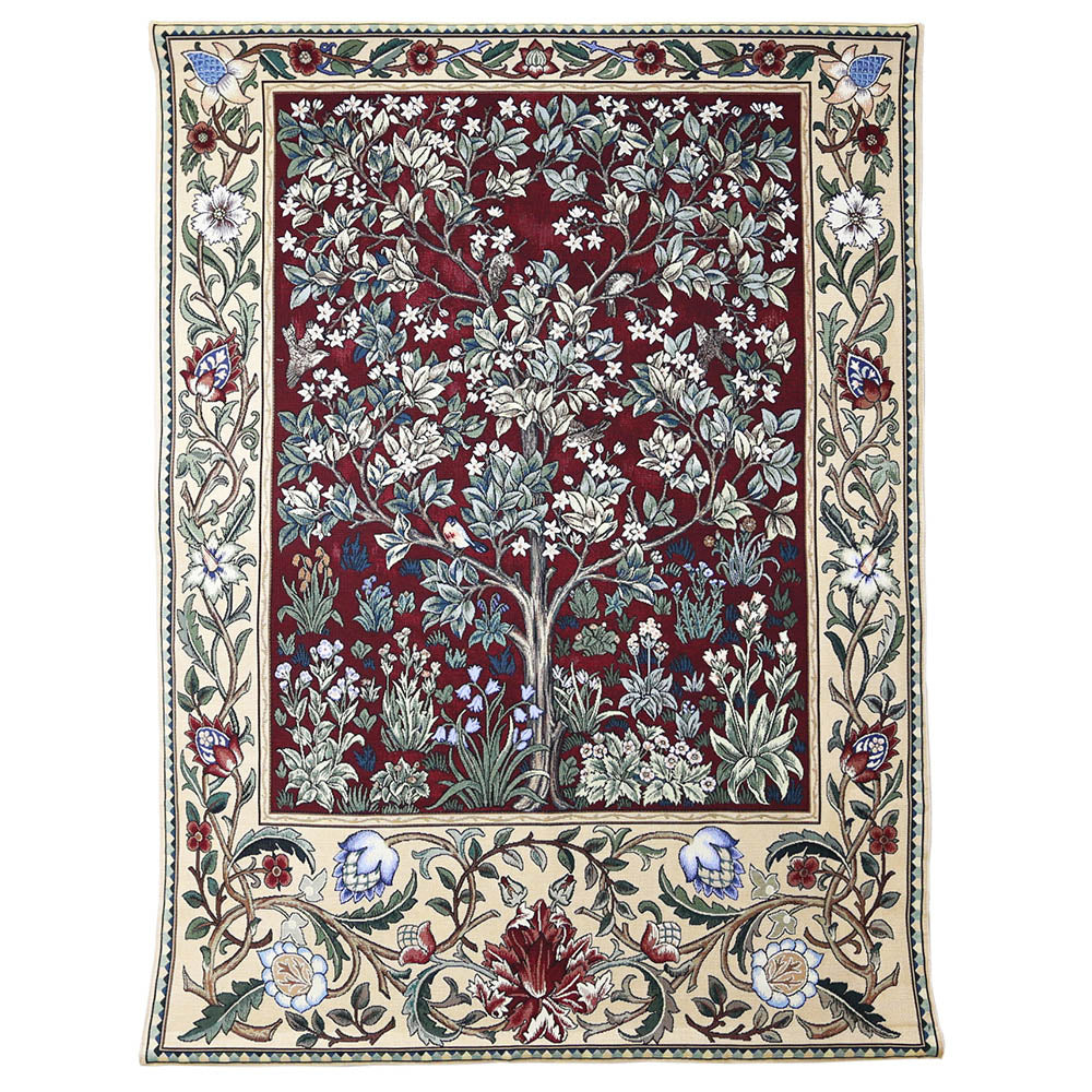 William Morris Tree of Life Red - Wall Hanging in 3 sizes-1