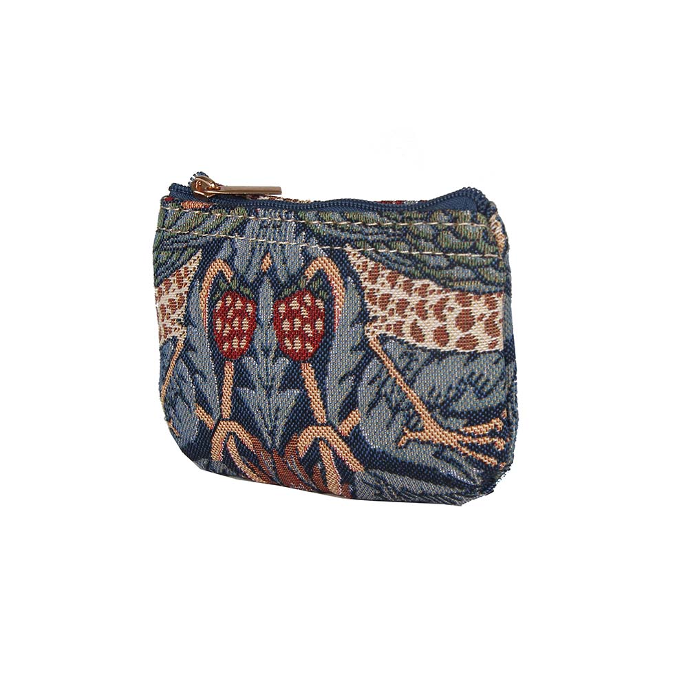 William Morris Strawberry Thief Blue - Zip Coin Purse-1