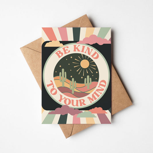 'Be Kind To Your Mind' Positivity A6 Greetings Card | Fully Recycled-0