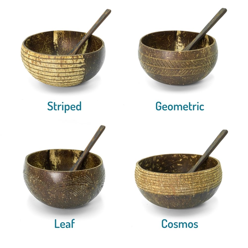 Eco-friendly Coconut Bowls & Spoons Set of 2-13