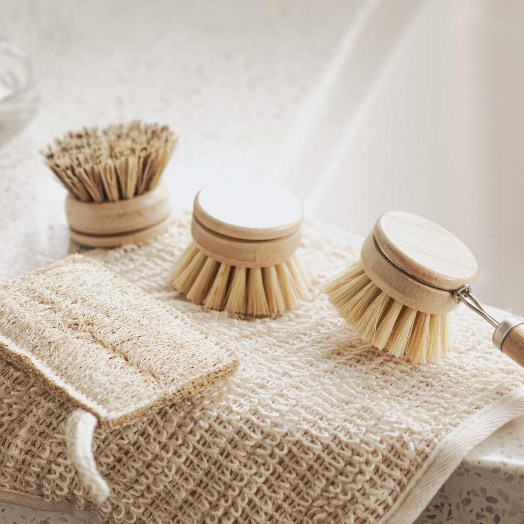Sustainable Dish Brushes | 4 Piece Starter Set w/ Loofah Sponge-8