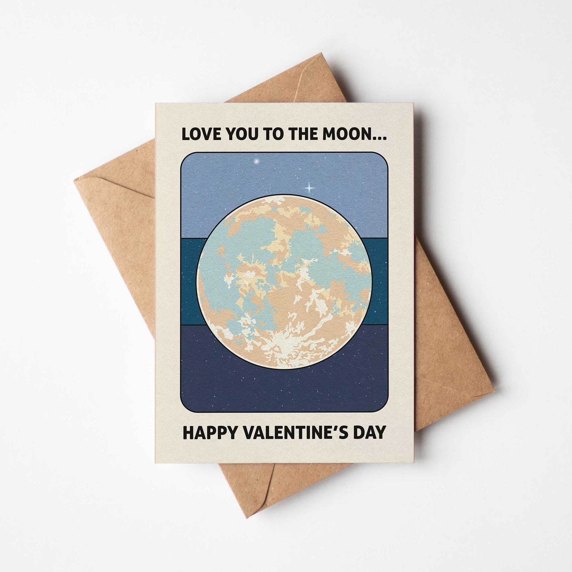 'Love You To The Moon' A6 Valentine's Day Card with Kraft Envelope | Fully Recycled-0