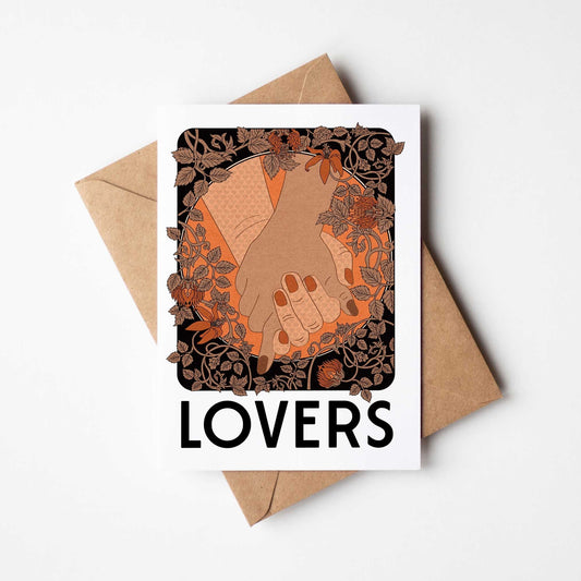 'Lovers' A6 Valentine's Day Card with Kraft Envelope | Fully Recycled-0