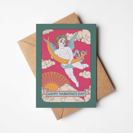 'Moon Cherub' A6 Valentine's Day Card with Kraft Envelope | Fully Recycled-0