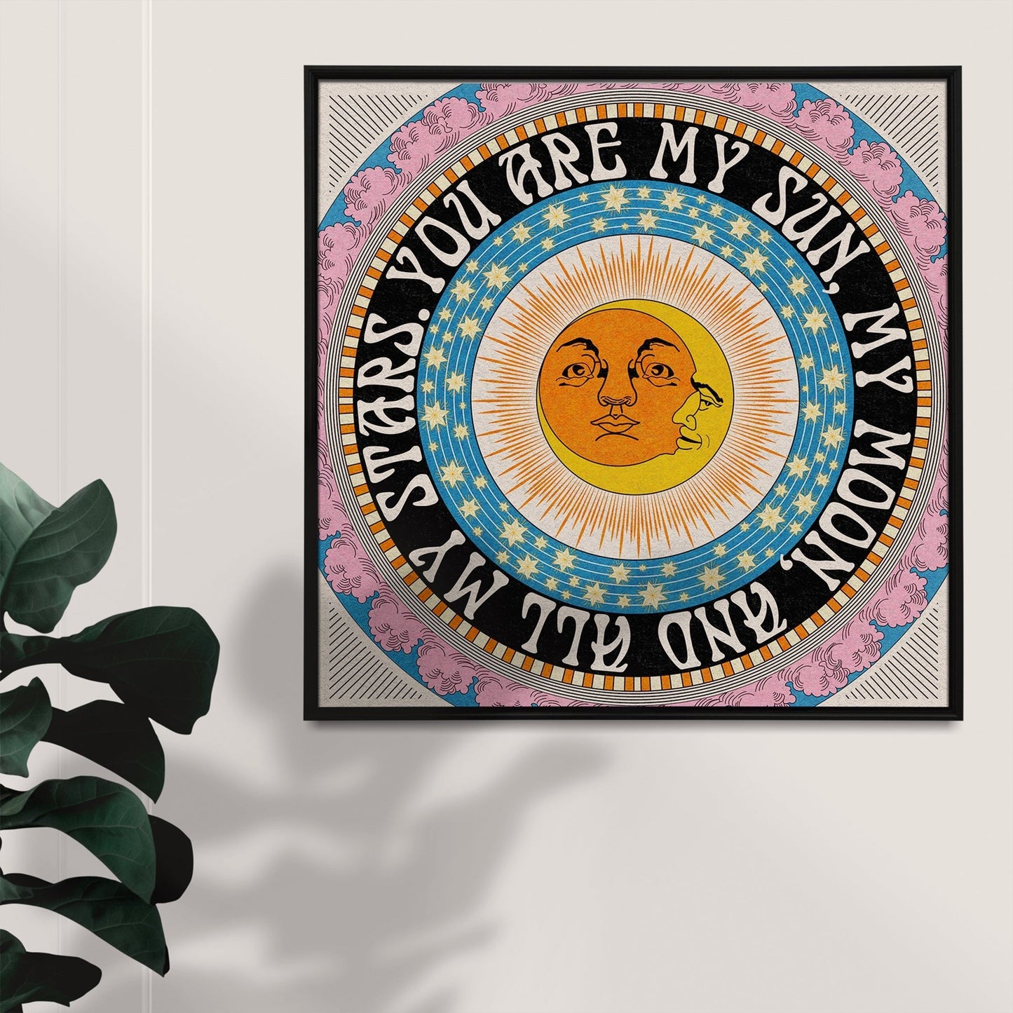 'My Sun, Moon and Stars' Celestial Square Art Print-3