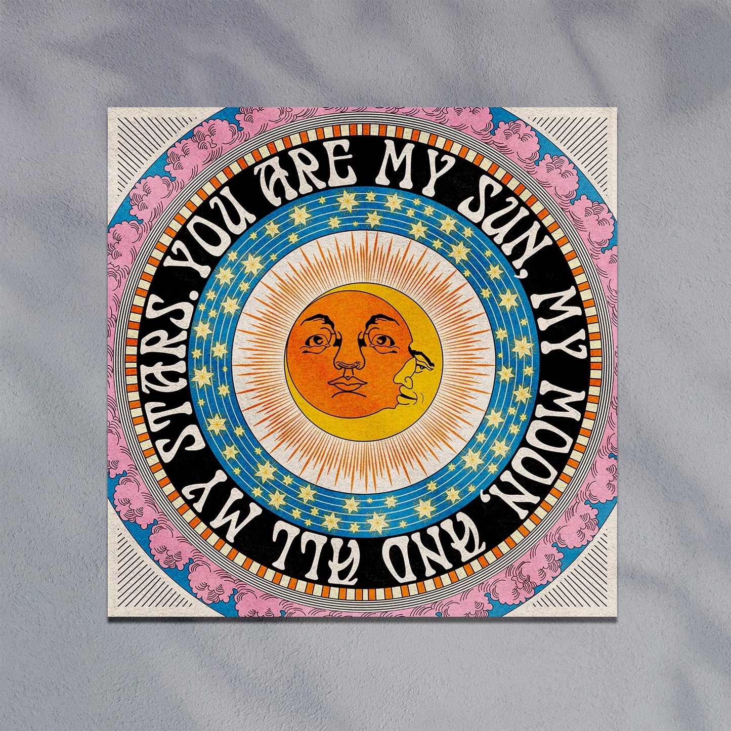 'My Sun, Moon and Stars' Celestial Square Art Print-2