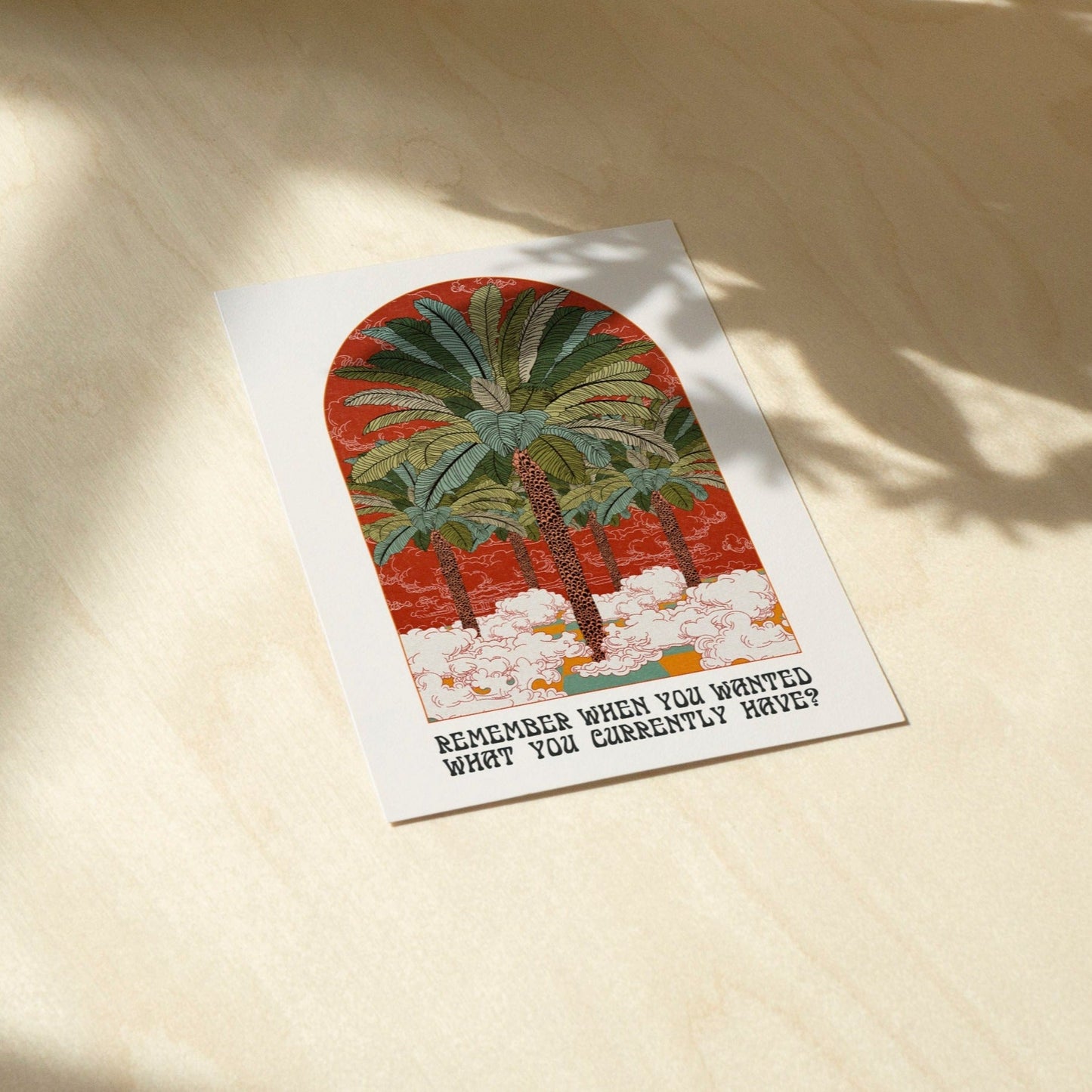 'Remember When' Retro Palm Tree A6 Greetings Card | Fully Recycled-1