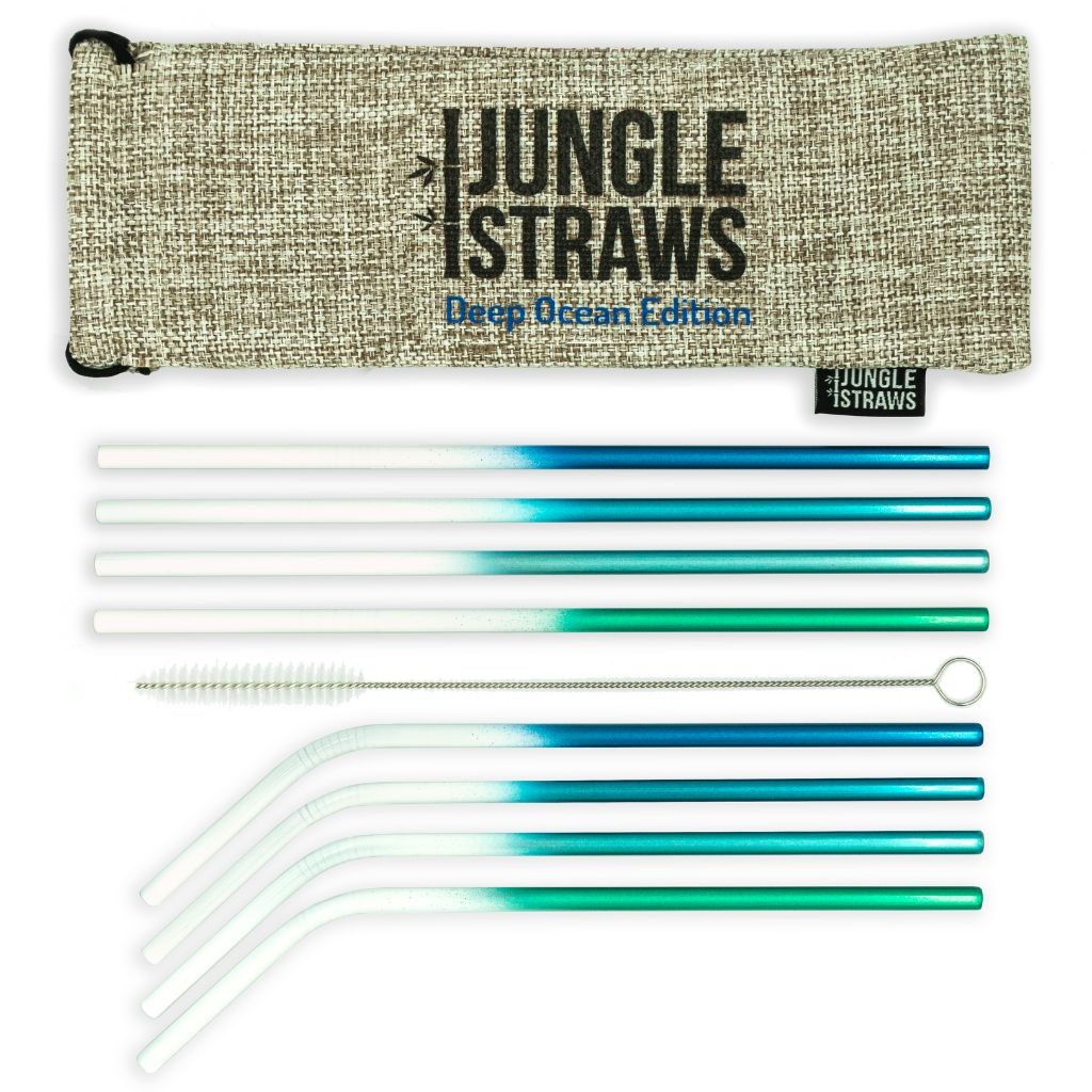 Stainless Steel Reusable Straw Set | Ocean Inspired (Pack of 8)-6