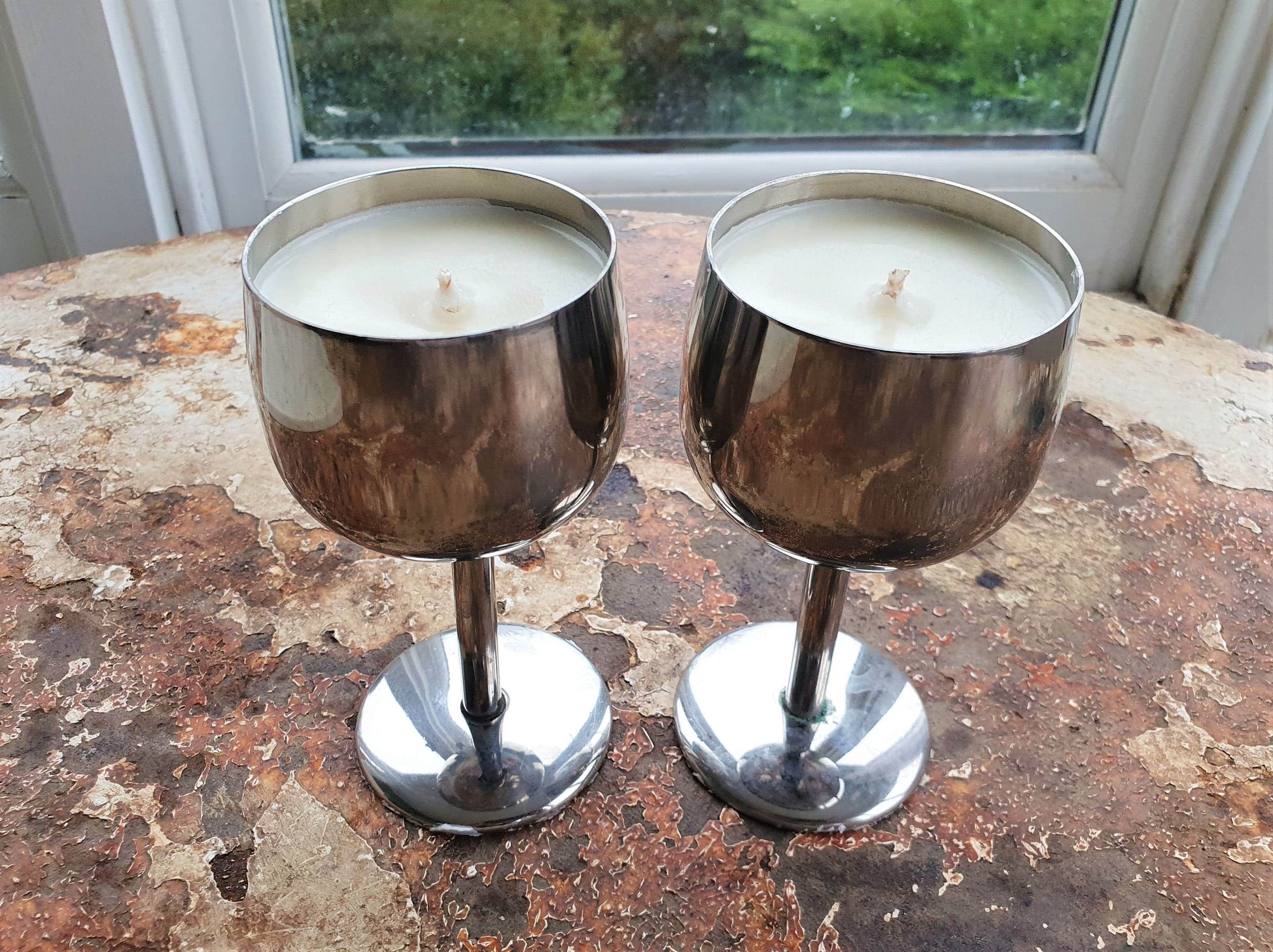 Silver Goblet Candles - Winter Solstice Fragrance-2